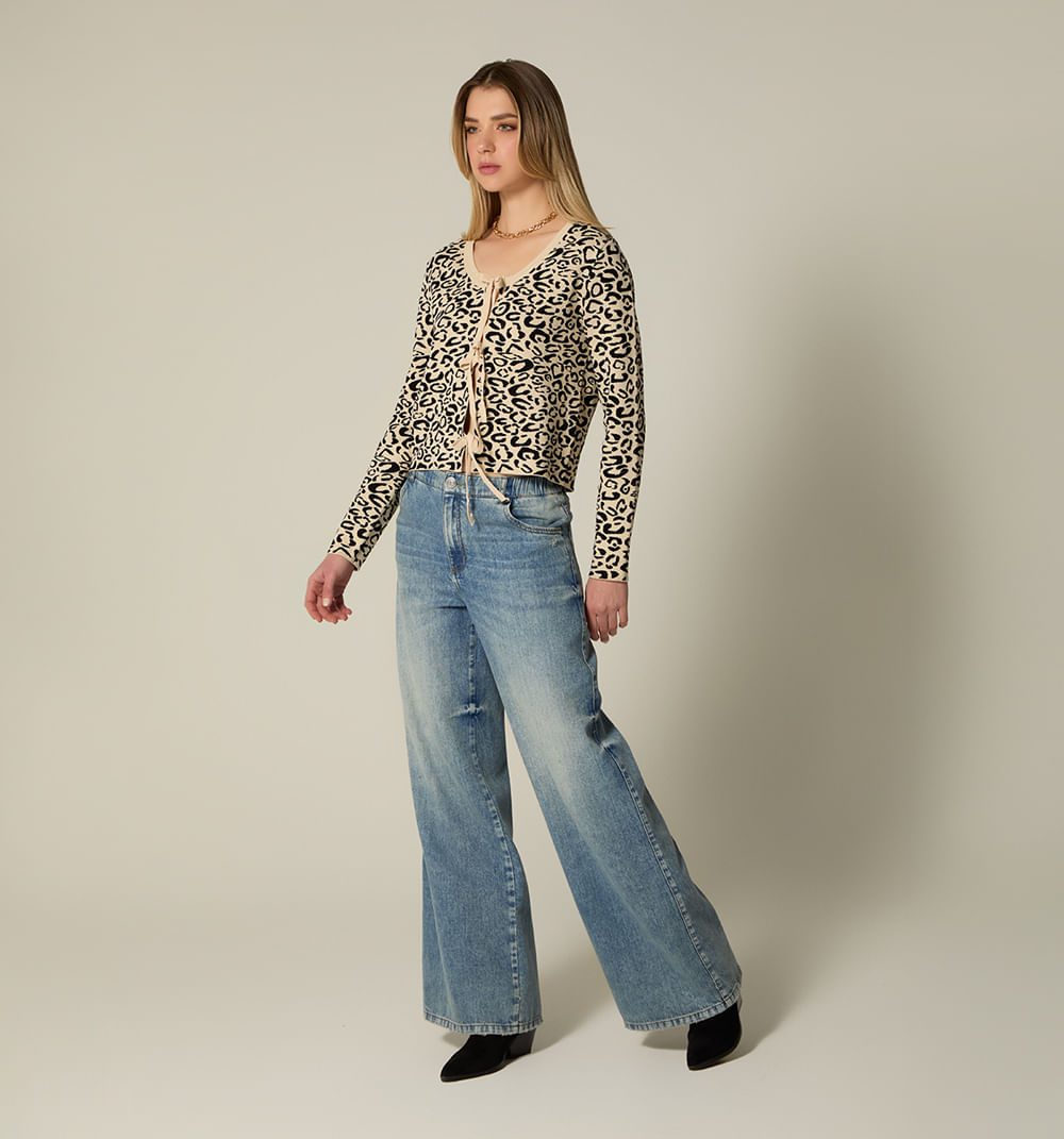 Cardigan Tejido Con Amarres