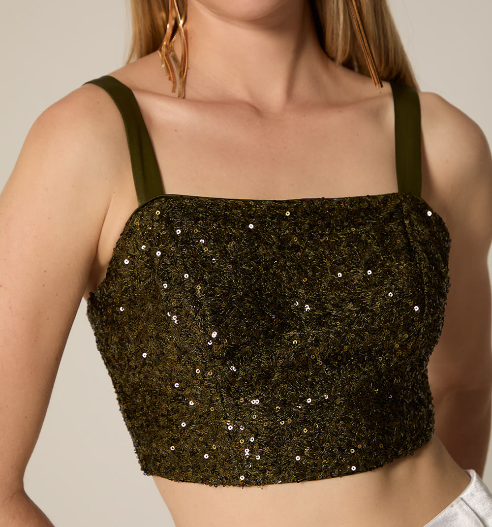 Blusa Tiras Lentejuela