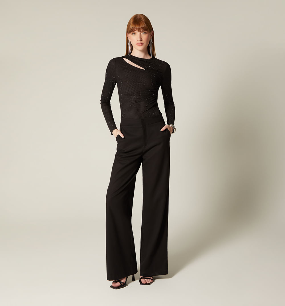 Body Manga Larga Con Hot Fix