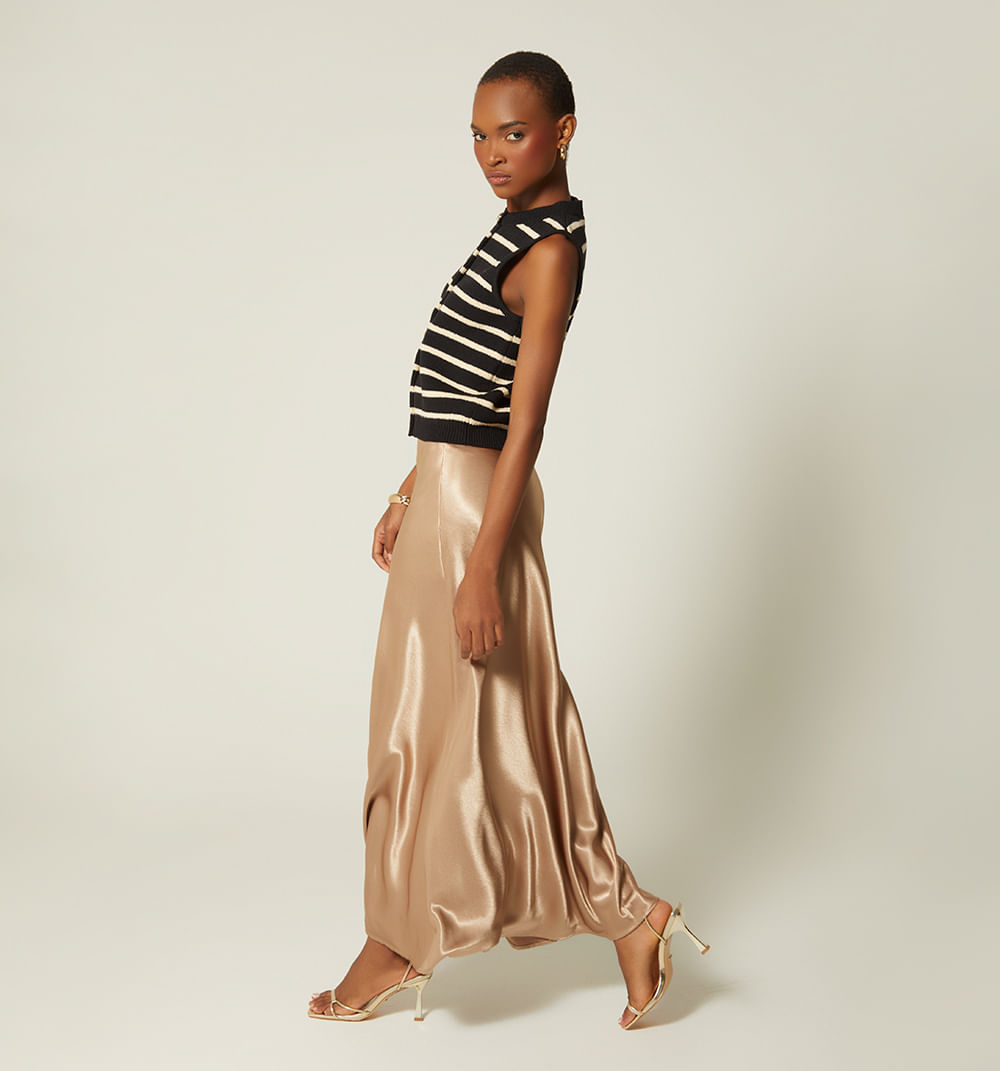 Falda Midi En Sateen