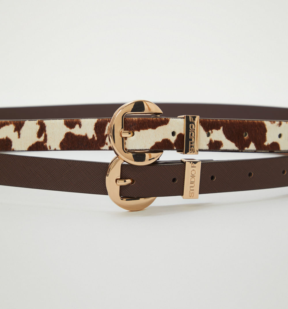 Correa Hebilla Redonda Set X2