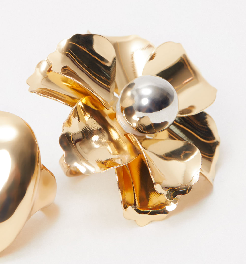 Anillo Chunky Flor Set X2