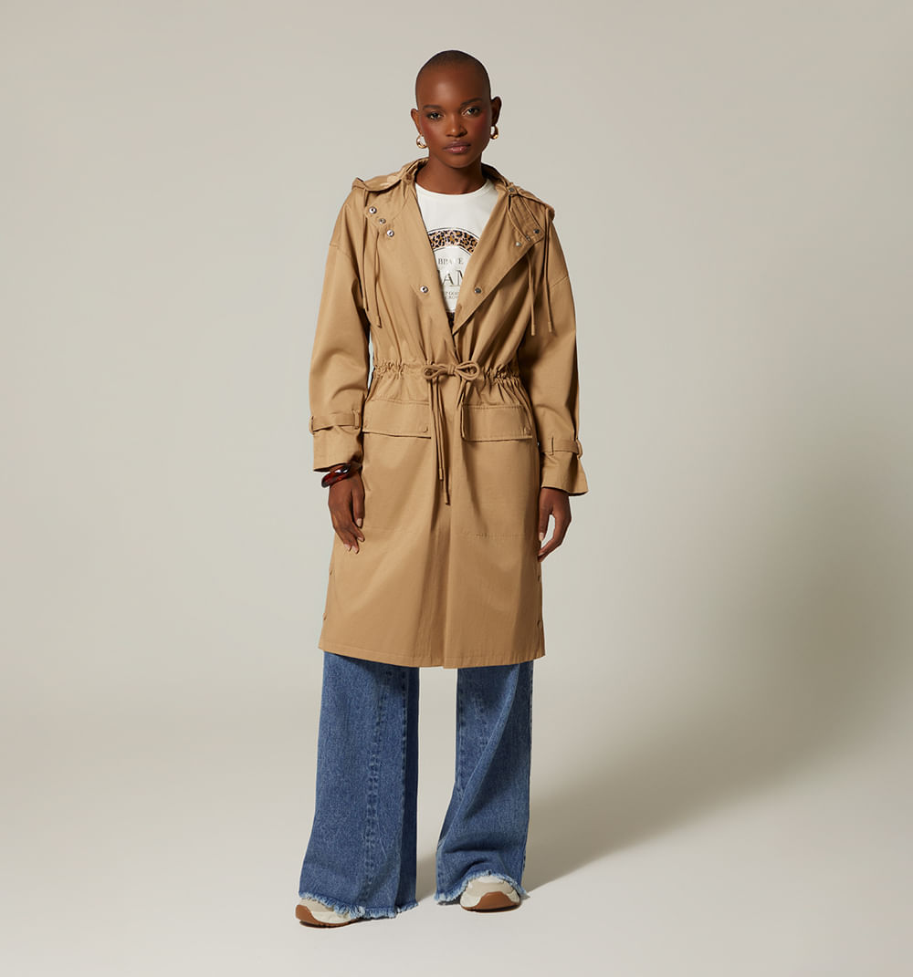 Trench Con Cintura Enresortada