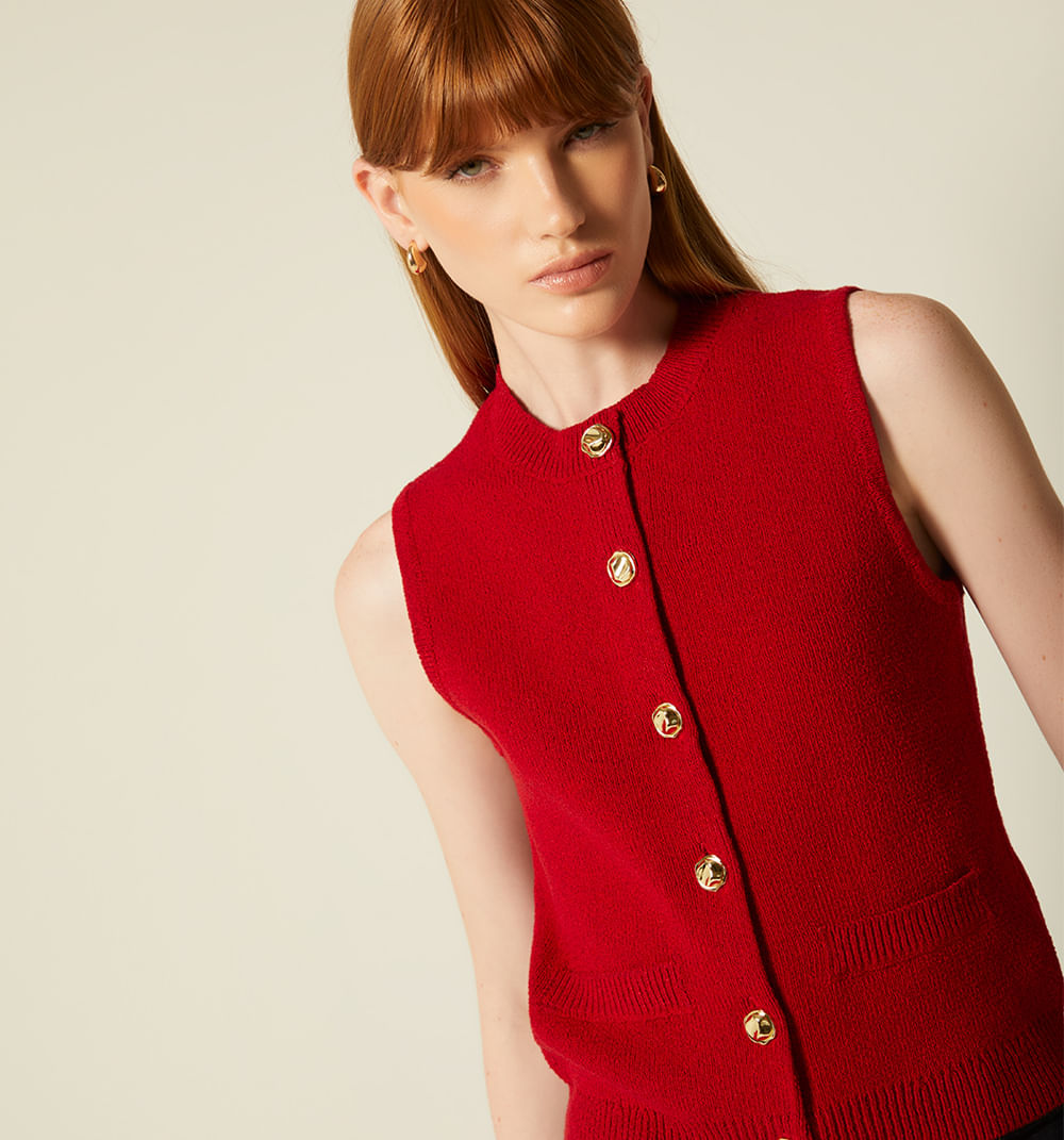 Chaleco Con Botón Joya