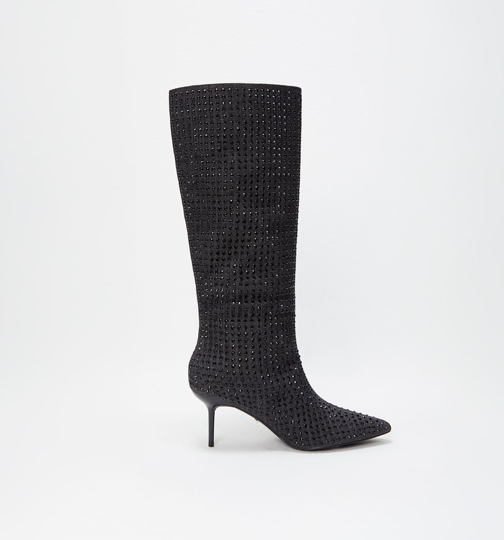 Bota Caña  Alta Con Brillo