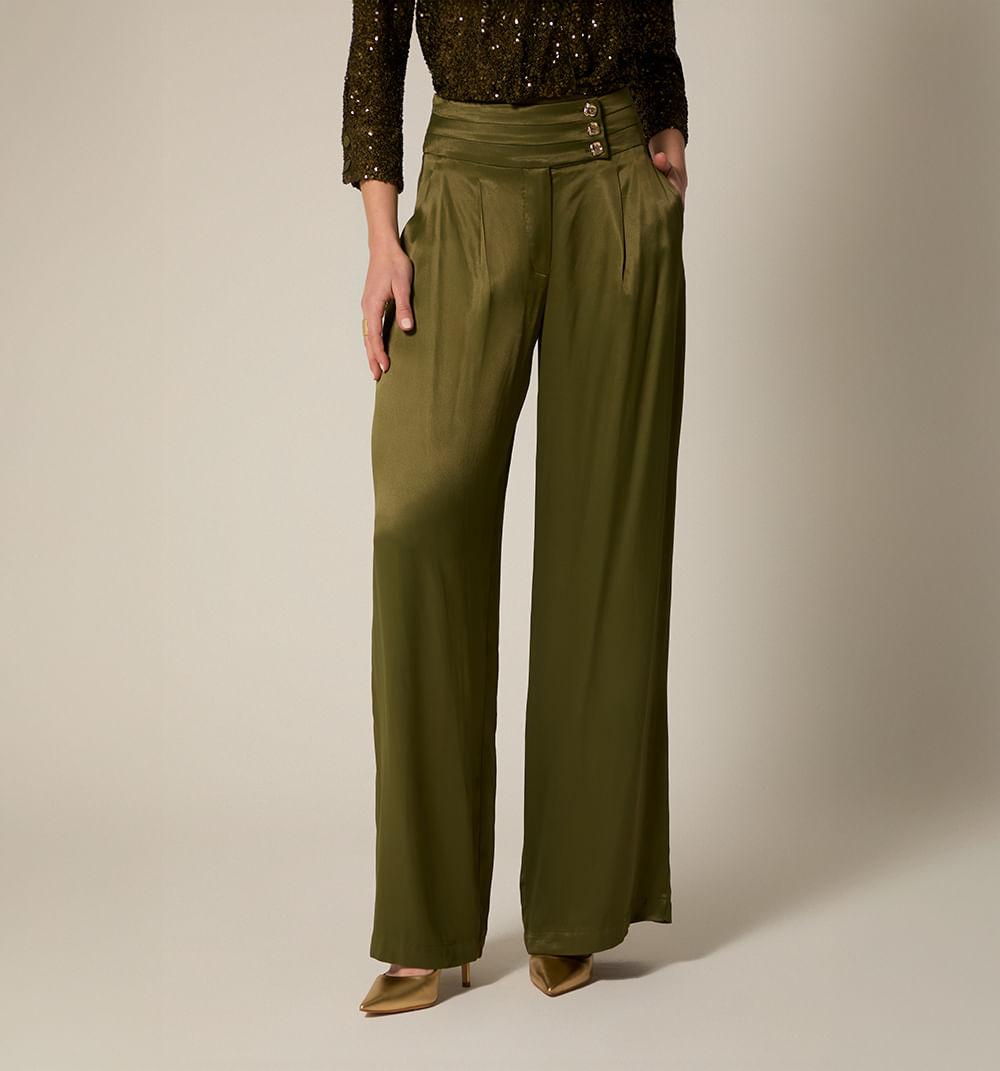 Pantalon Palazo Tiro Alto Pretina Ancha