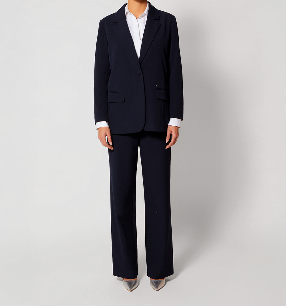 Blazer Clasico Con Apliques Hotfix