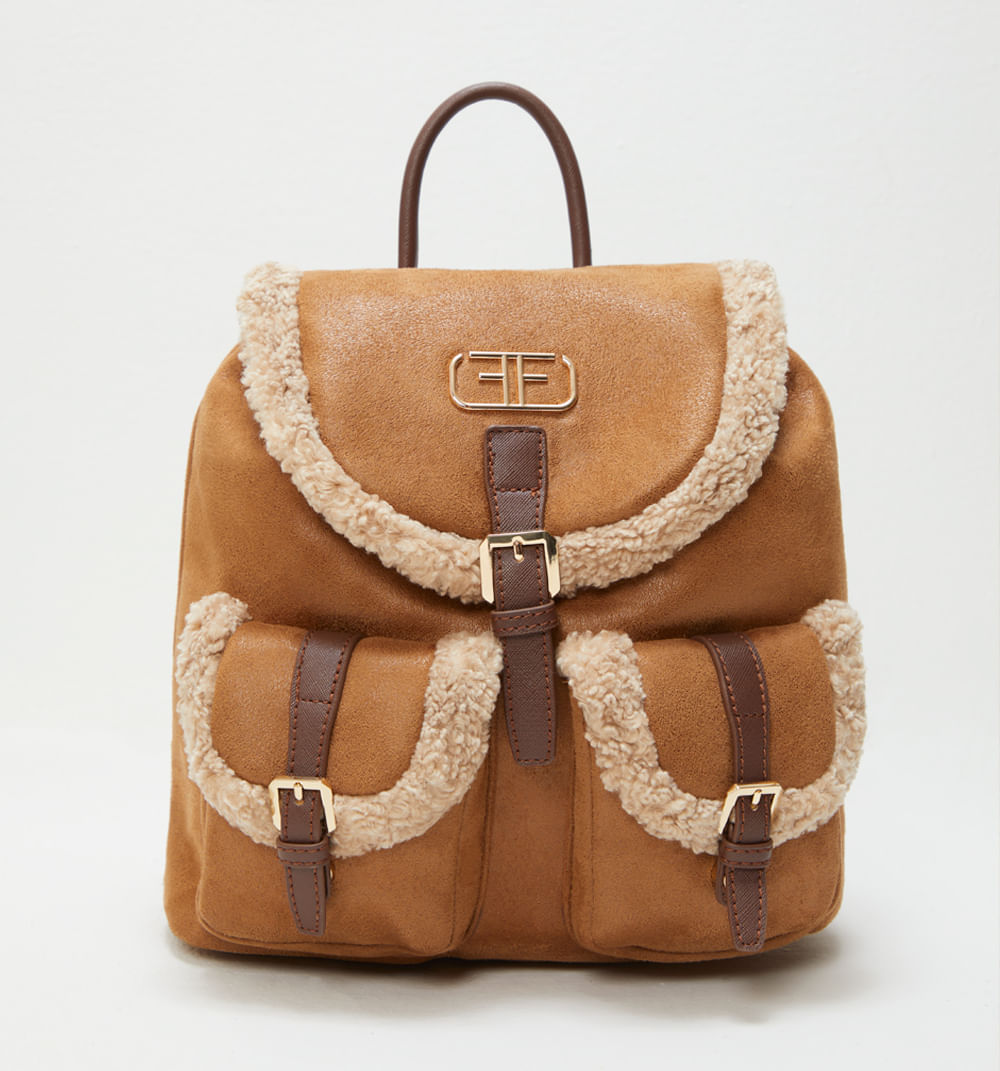 Morral Suede Con Mini Bolsillos