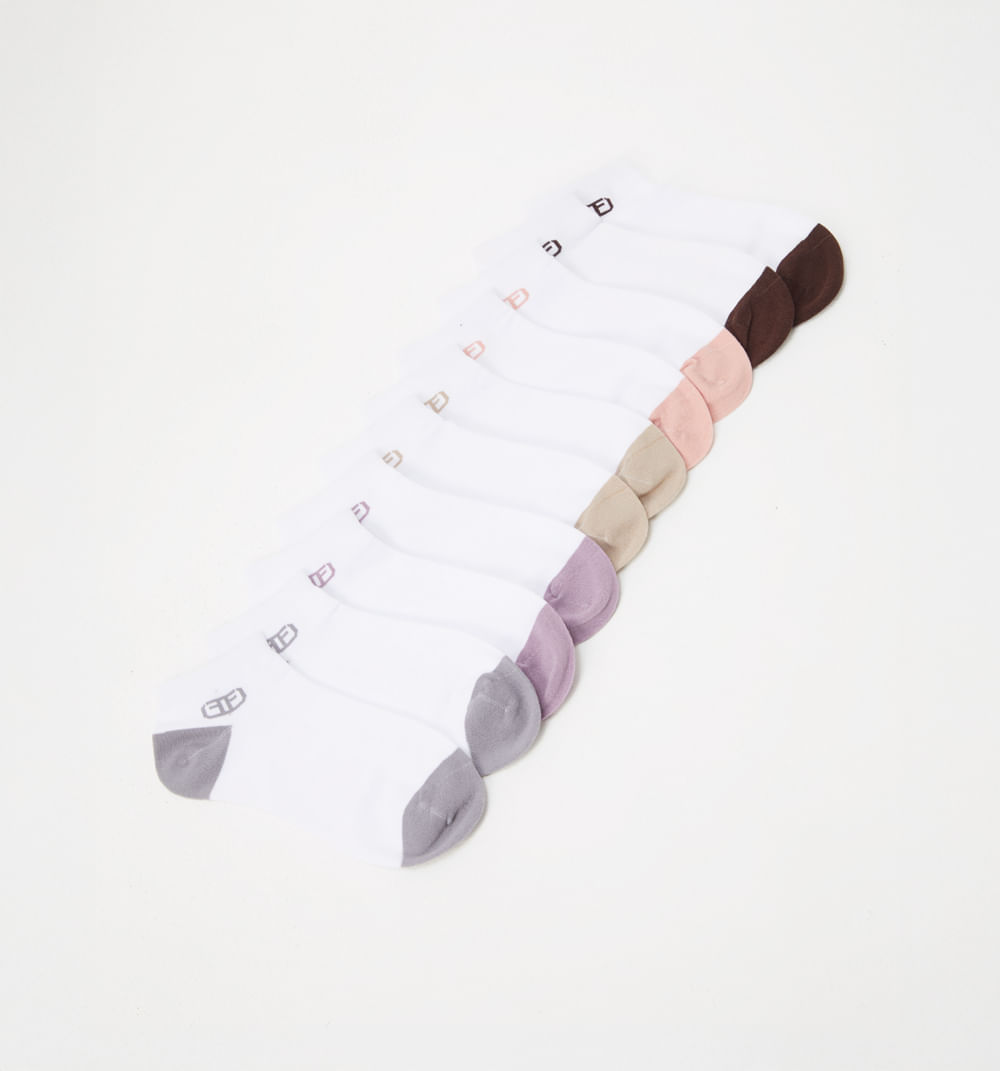 Medias Puntera Y Talon Color Set X5