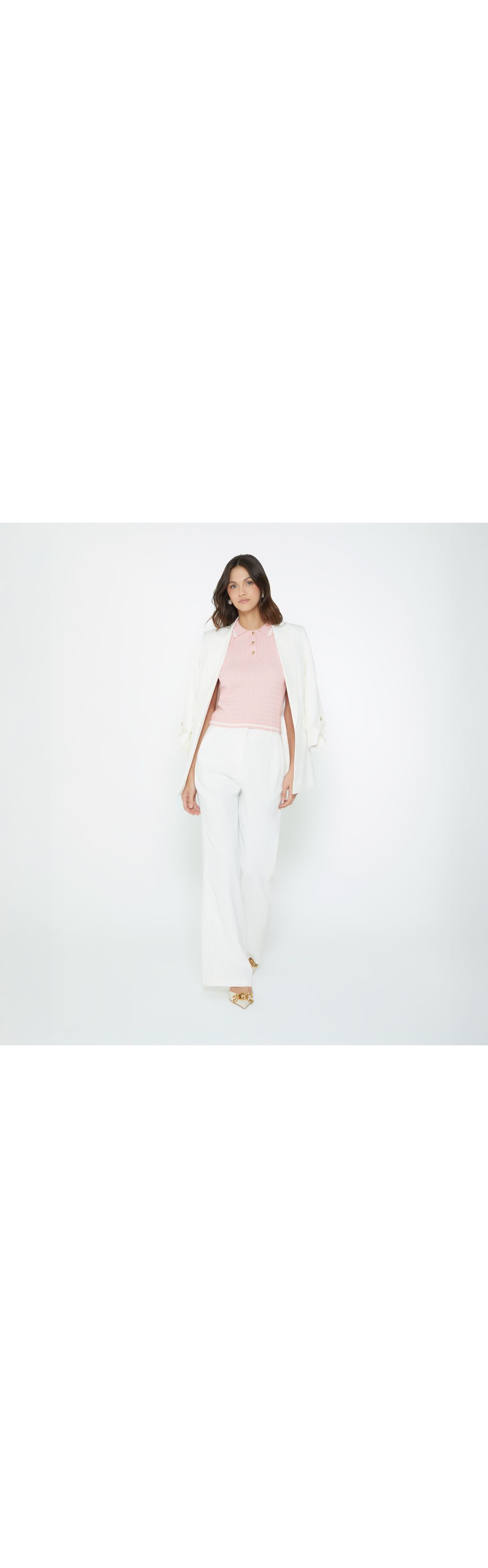 Blusa Tipo Polo Con Botón Joya