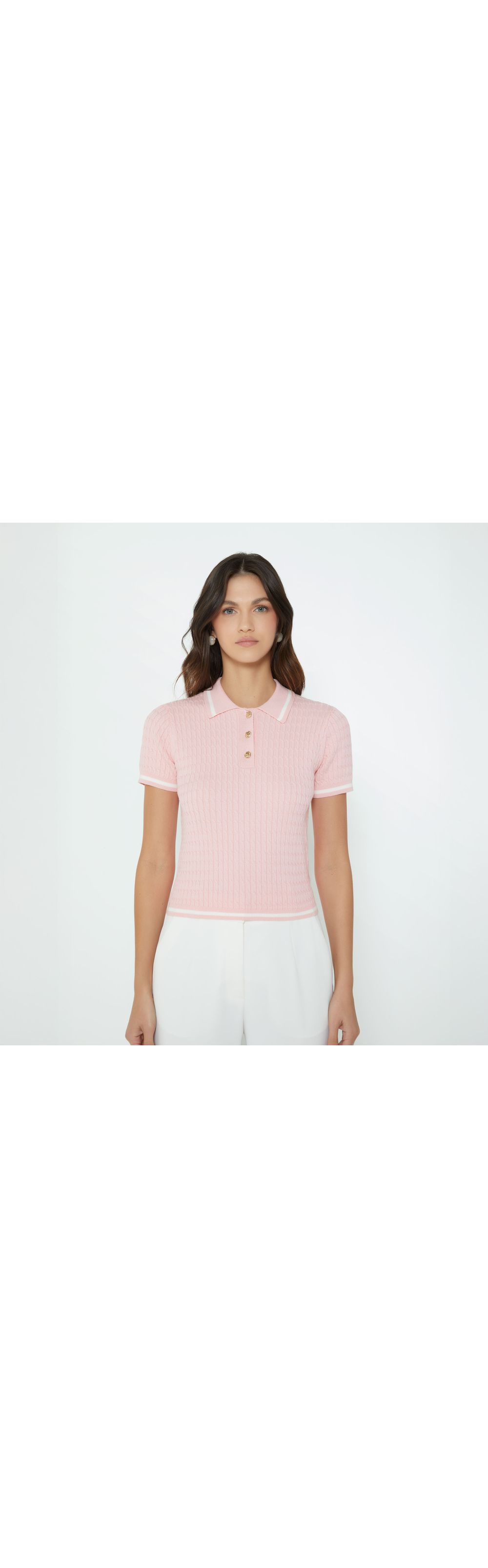 Blusa Tipo Polo Con Botón Joya