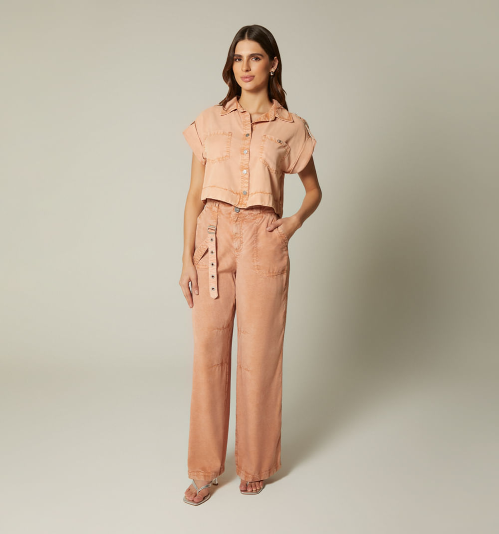 Jean Palazo Tiro Alto Tiras Con Ojaletes