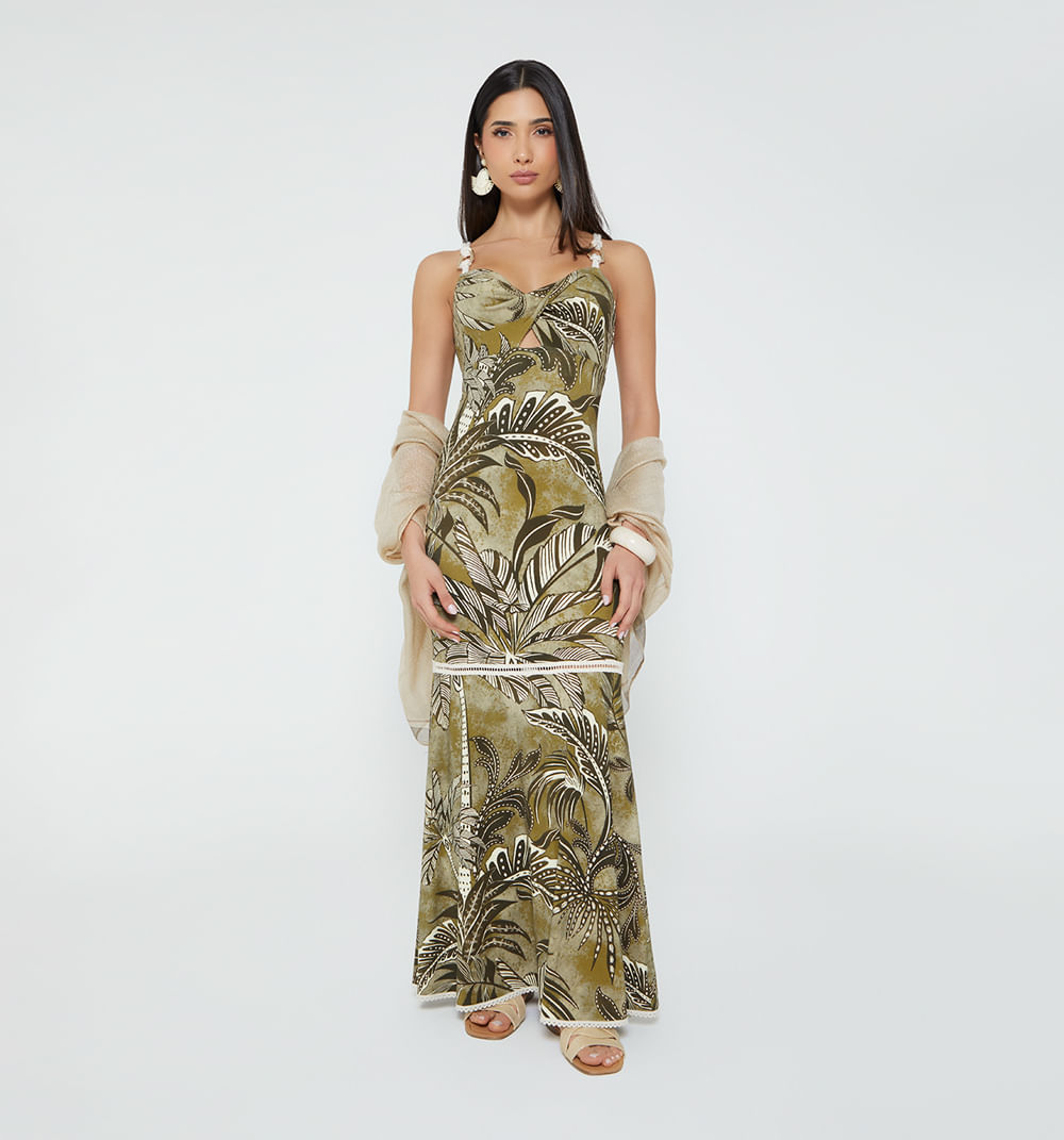 Vestido Largo De Tiras